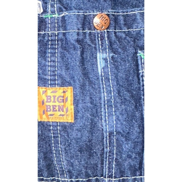 Vintage Men's Big Ben Bib Overalls  44 X 30, 7 Pockets, Dark Wash, Made in USA‎ - Picture 9 of 9